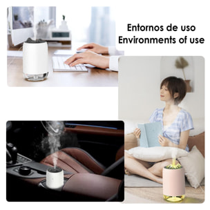 Mini humidificador de 260 ml con luz led ambiental.