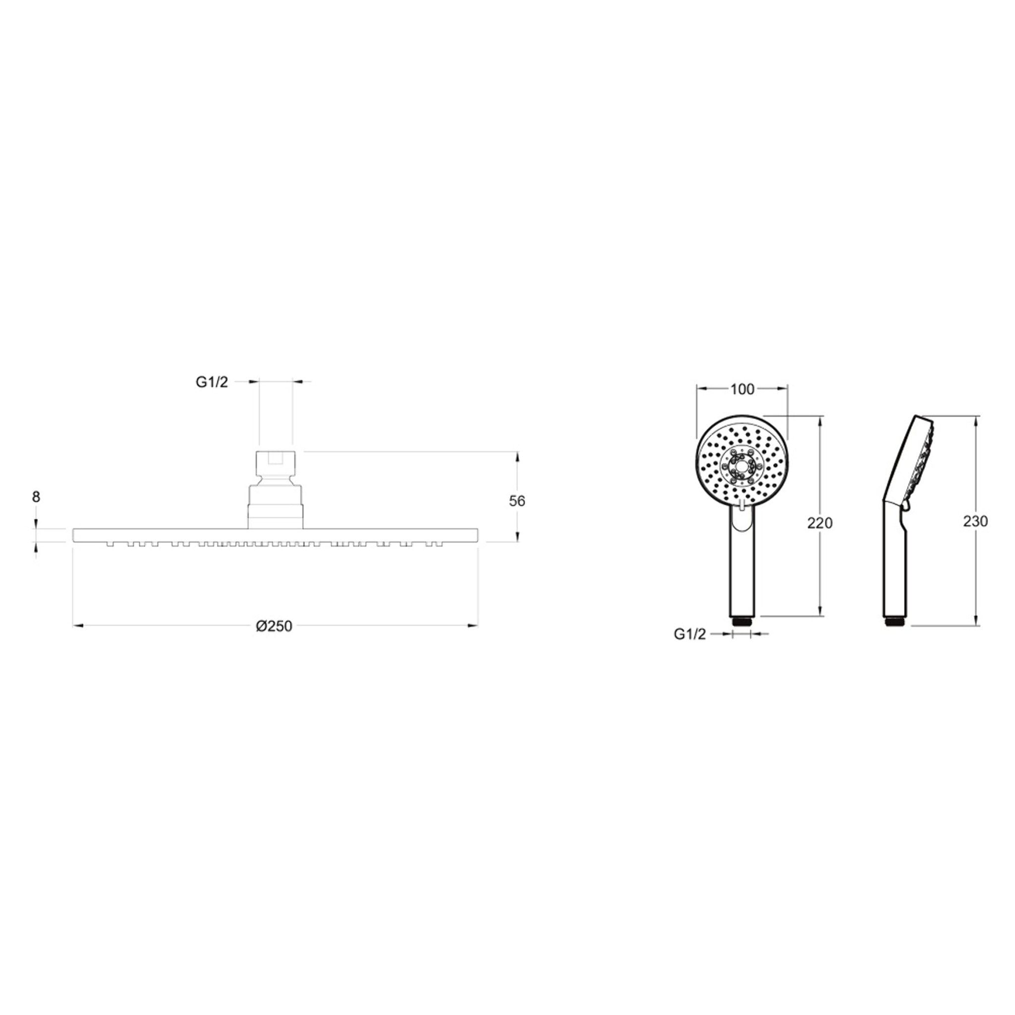 Colonne de douche encastrée thermostatique Modulo