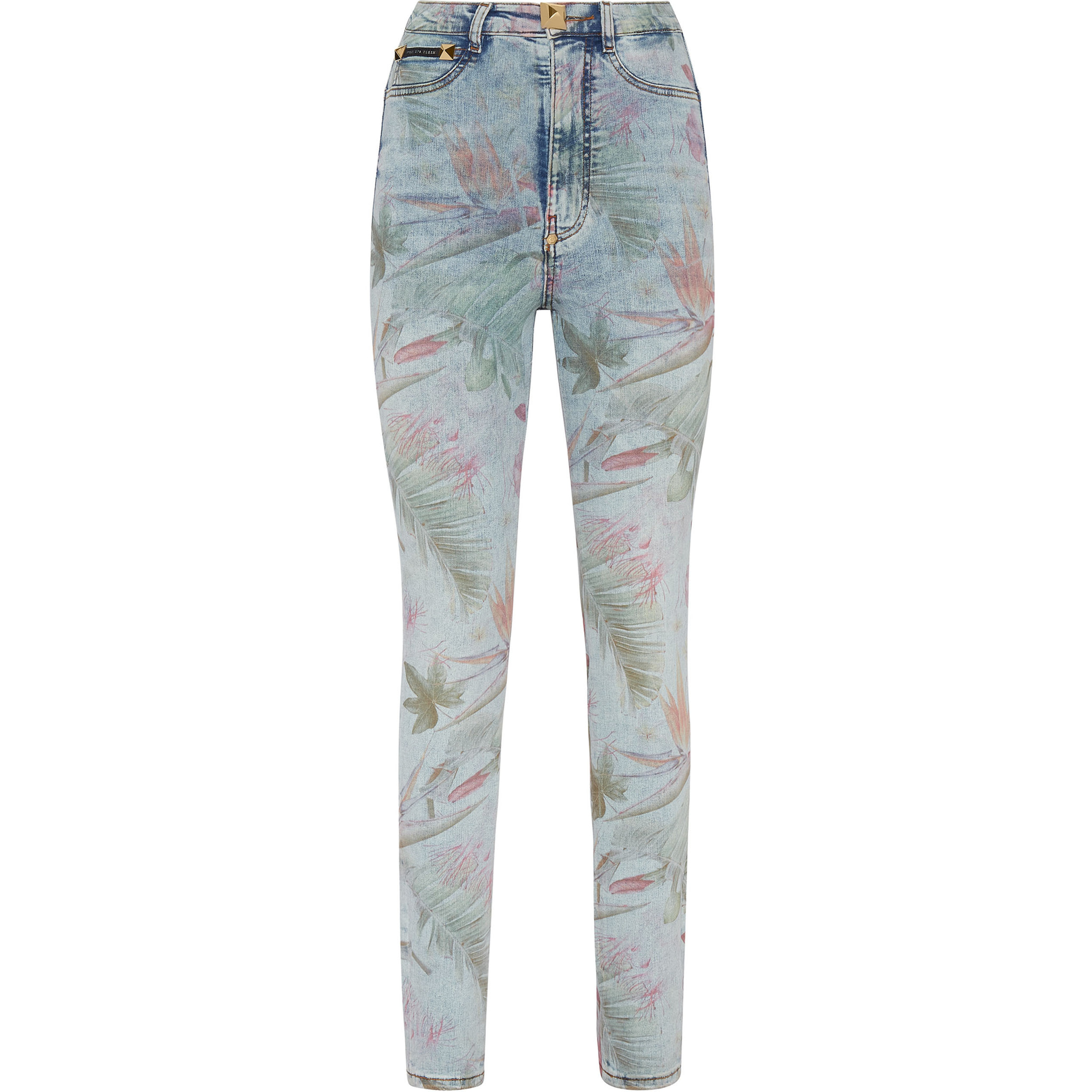 PHILIPP PLEIN Jegging de cintura alta FLOWERS