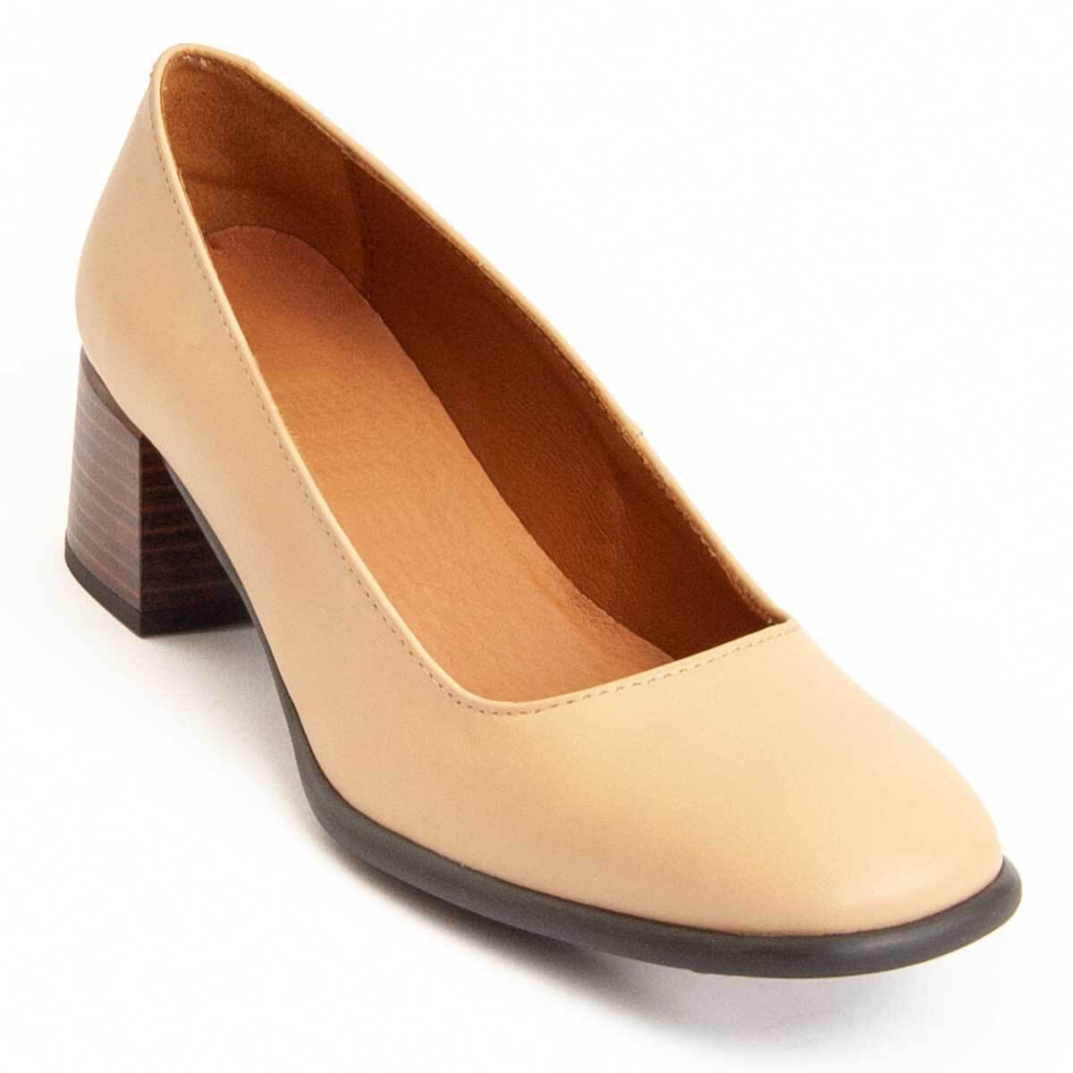 Zapato De Tacón - Beige - Altura: 5 Cm