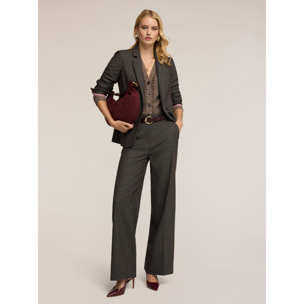 Motivi - Blazer estructurado en tejido armaturado mixto lurex - Gris