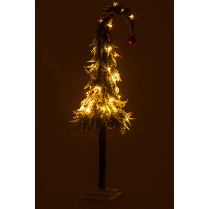 J-Line décoration sapin De Noël Bonnet Neige - plastique - vert/rouge - large- LED