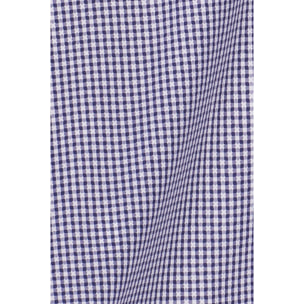 camicia uomo 1 bottone button down slim Cotone Fantasia Blu\Bianco