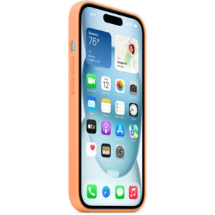 Coque APPLE iPhone 15 MagSafe silicone Sorbet orange