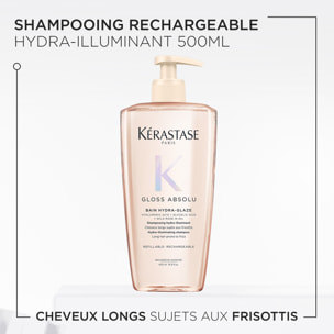 Gloss Absolu - Bain Hydra-Glaze pour Cheveux Longs Sujets aux Frisottis 500 ml