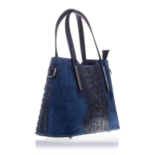 Fiesole Bolso tote Mujer.Piel auténtica Gamuza Grabado Cocodrilo