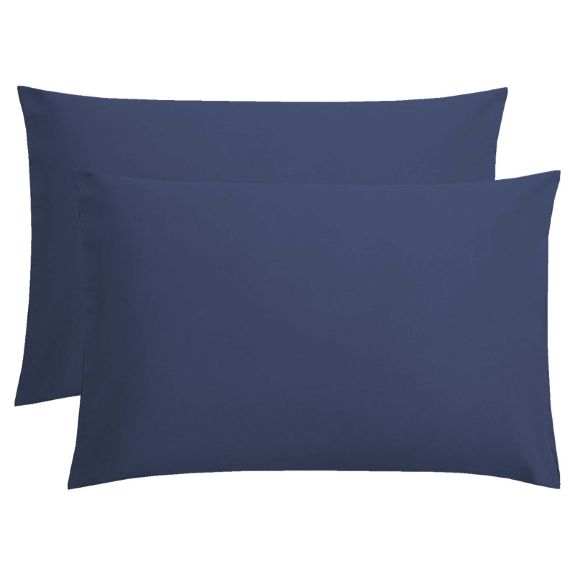 WHITE & WHITE Set 2 federe 100% cotone raso blu royal