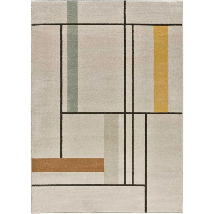 DOMUS Alfombra pelo corto diseño geométrico multicolor, varias medidas disponibles.