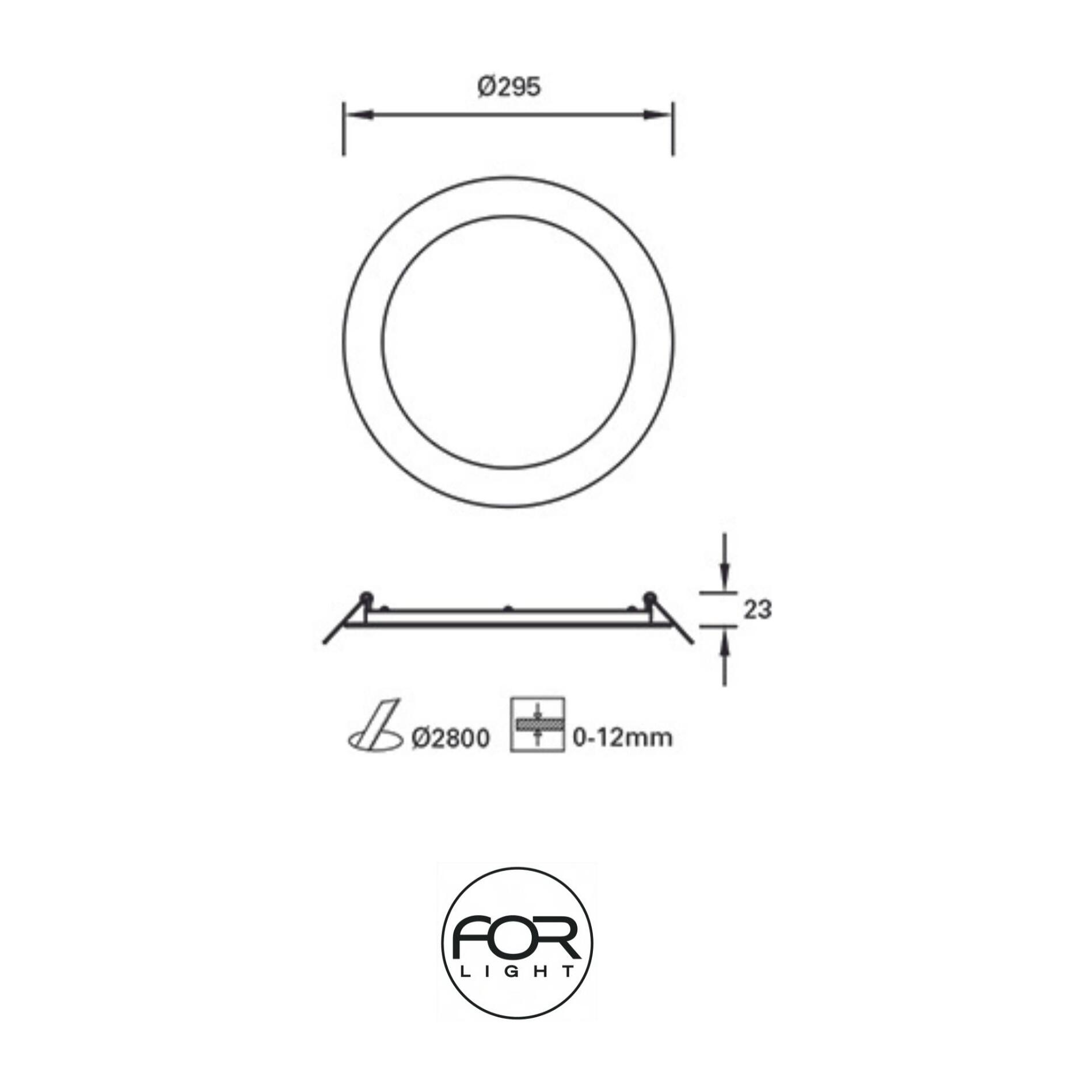Forlight Downlight Ip23 Easy Round Ø295Mm Led 19,7W 4000K Blanco 1692Lm