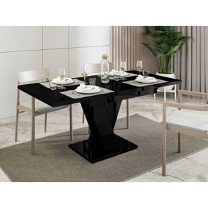 Xandriel - table à manger extensible - noir - 4 à 6 personnes - Noir