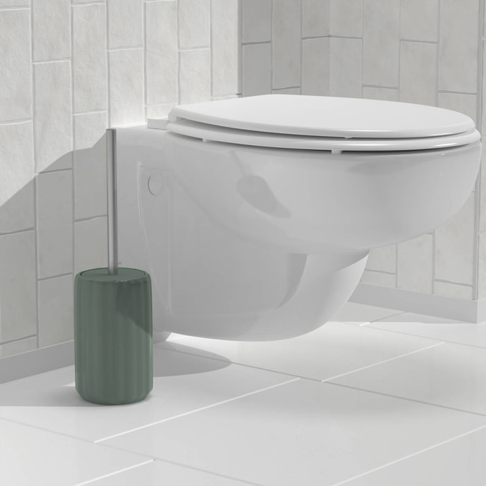 Brosse WC Colorama en céramique H.40cm vert céladon