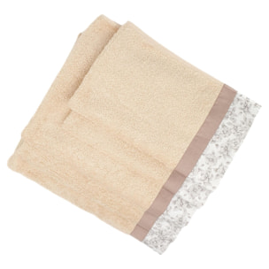 Set Spugna PRIMULA 5 Pezzi: 2 Viso+2 Ospite + 1 Telo Bagno - 450 gr/m² - Nocciola - Puro Cotone