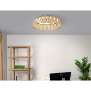 Forlight Mim - Ventilador de Techo con Lámpara LED sin Aspas con Pantalla de Cuerda Trenzada 6 Velocidades Luz Regulable