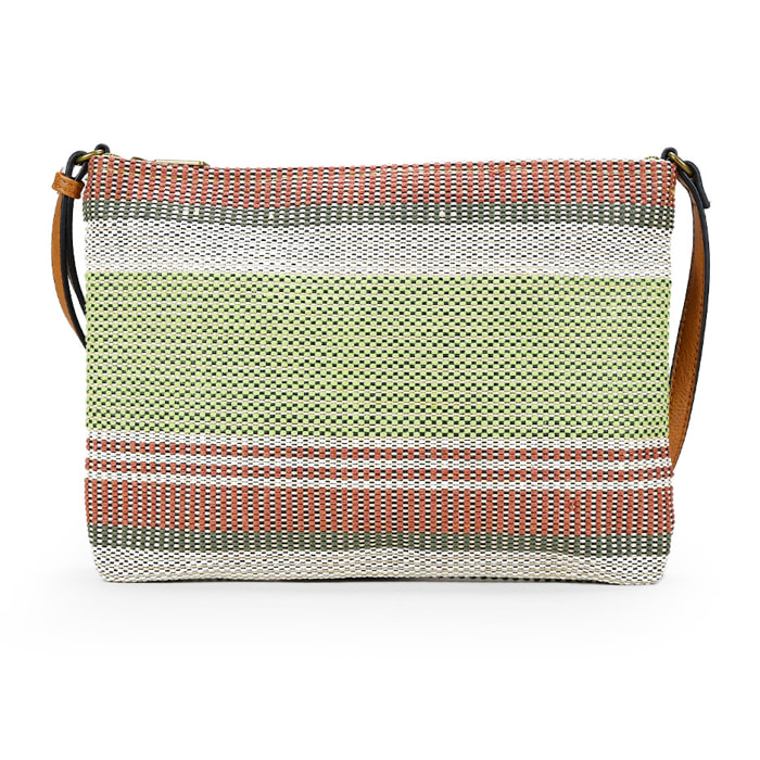 Bolso de rafia verde tipo bandolera