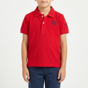 Polo basic con logo ricamato