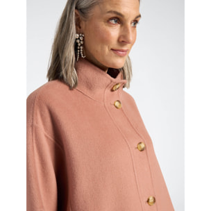 Elena Mirò - Cappa in double con collo alto - Rosa