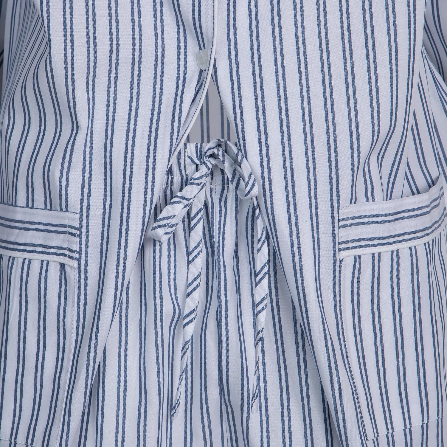 PIGIAMA DONNA in cotone righe bianche e blu