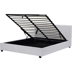 Lit double avec coffre "Carla" - 140 x 190 cm - Blanc