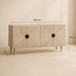 Bahut 4 portes en pin recyclé KRISTEN