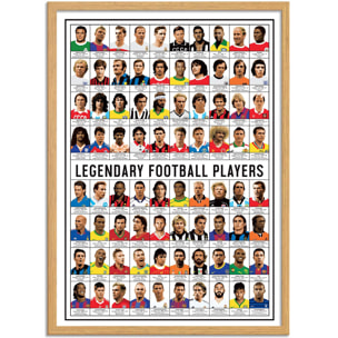 Affiche 50 x 70 cm - Legendary Football Players - Olivier Bourdereau