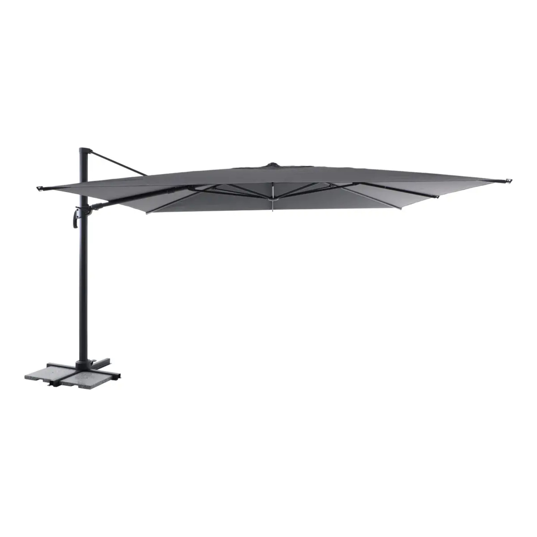 Parasol déporté rectangulaire inclinable Melhia 4x3m anthracite