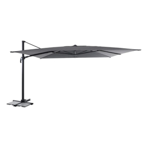 Parasol déporté rectangulaire inclinable Melhia 4x3m anthracite