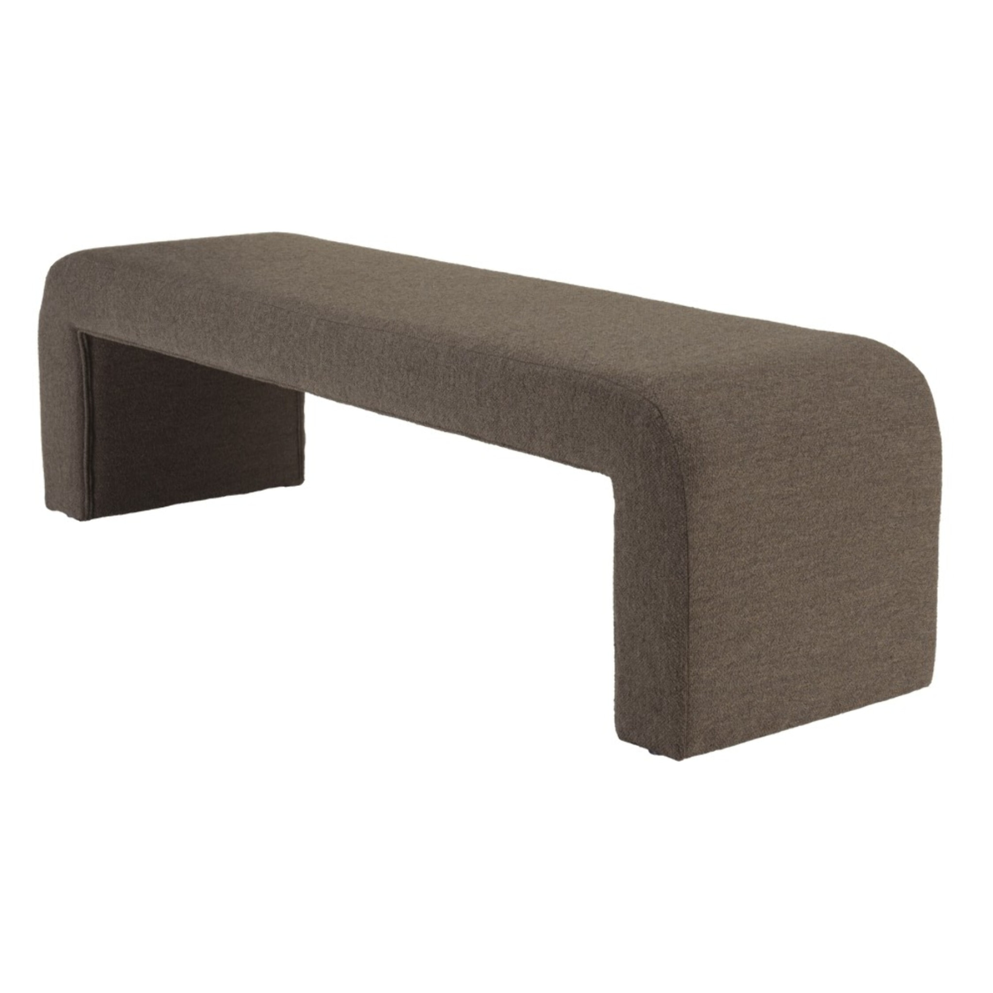 LEOPOLD - Banc en tissu petite bouclette taupe foncé