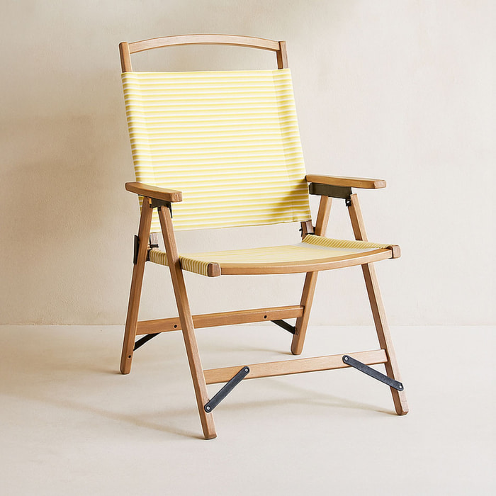 Chaise de plage en toile jaune à rayures PLAYA