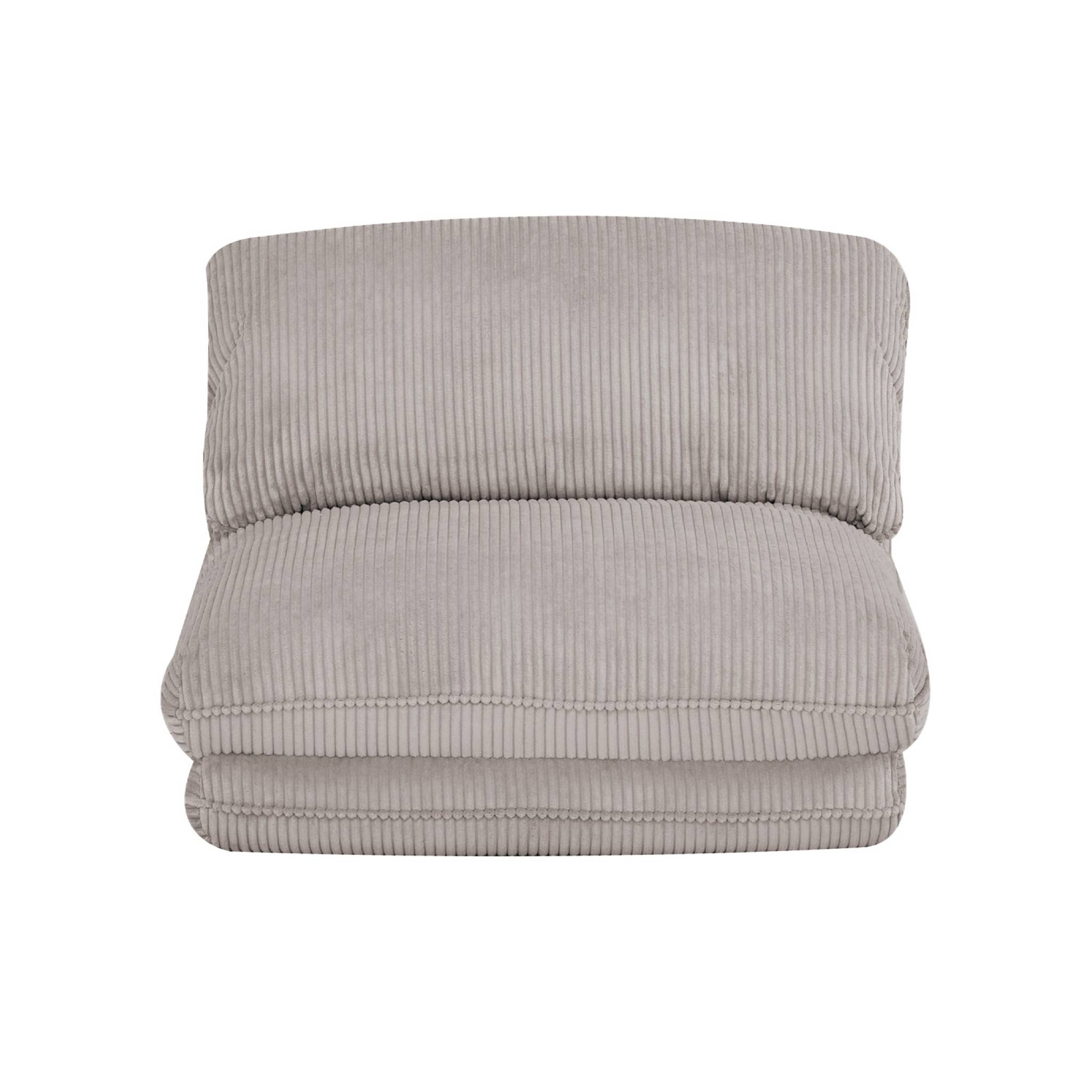 Chauffeuse matelas beige convertible velours côtelé grosse côte 1 place Cosy
