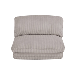 Chauffeuse matelas beige convertible velours côtelé grosse côte 1 place Cosy