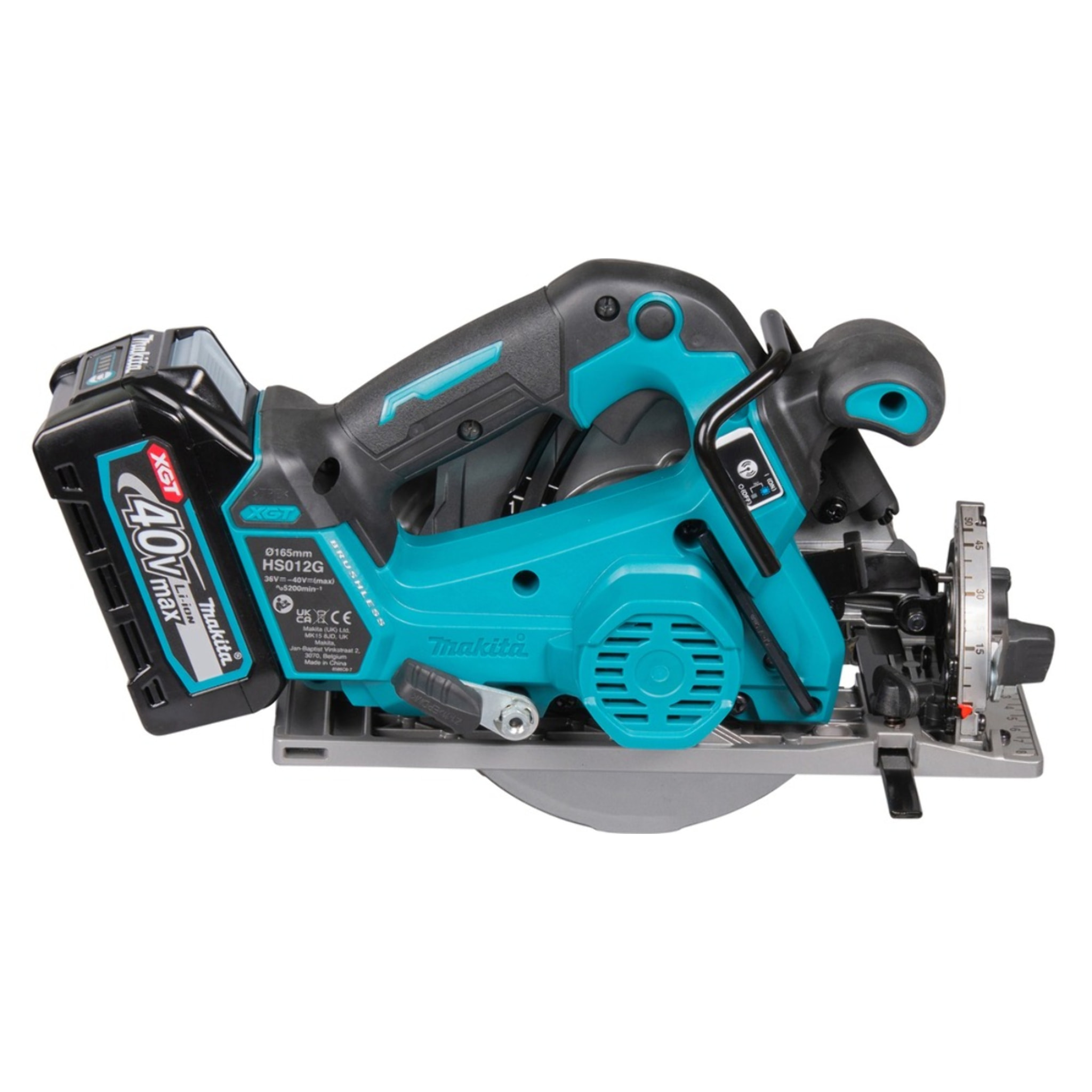 Scie circulaire XGT Scie Ø 165 mm livrée avec 2 batteries 2,5 Ah, 1 Chargeur rapide DC40RA, 1 Coffret Makpac 3 - MAKITA - HS012GD201