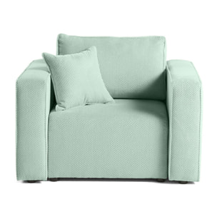 Topaze - fauteuil - en velours texturé - Bleu