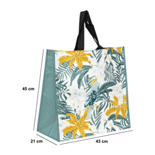 Sac de shopping motif tropical 45x43cm