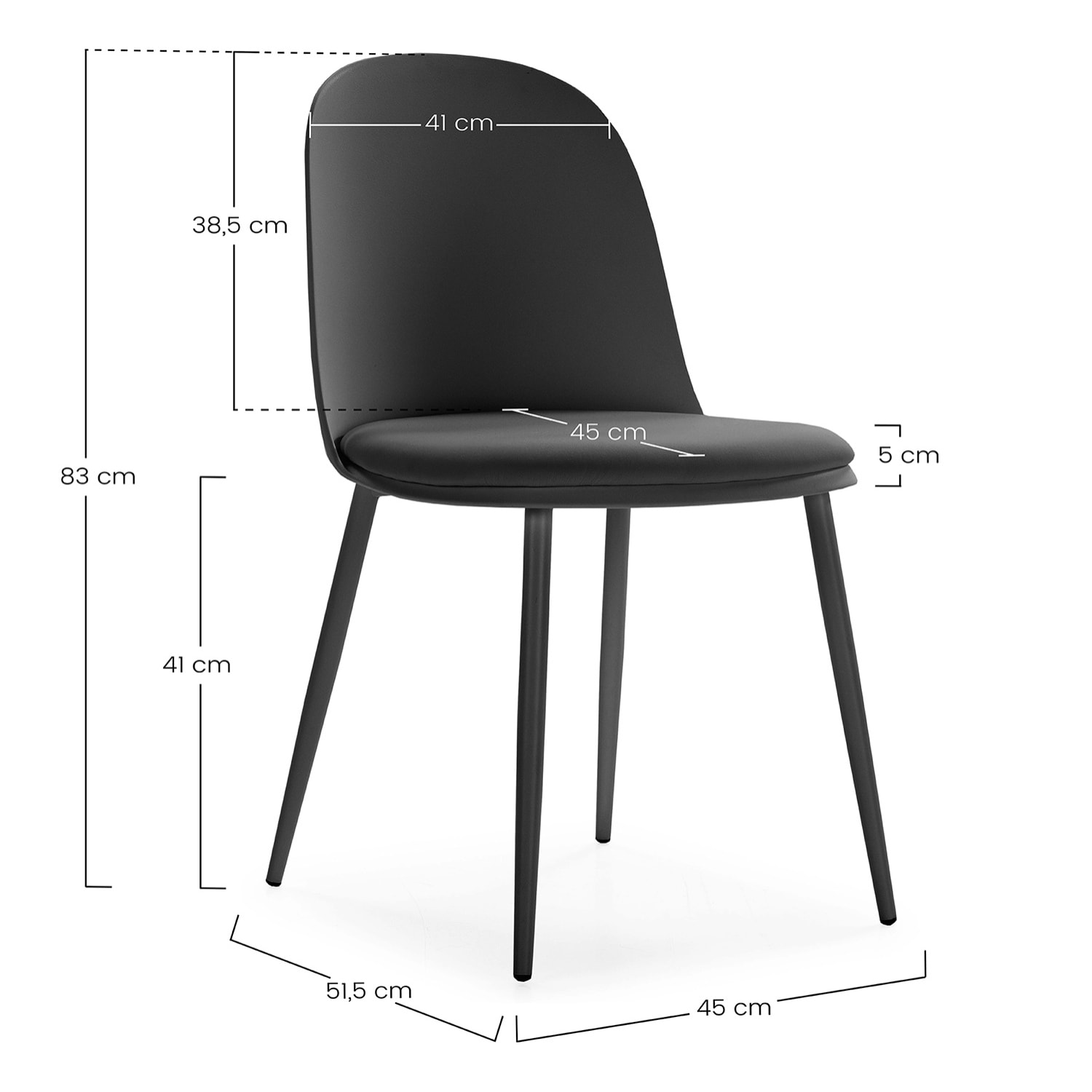 Juego de mesa 120x80 cm y 4 sillas de comedor Kana