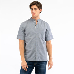 BIKKEMBERGS camicia uomo dress blue