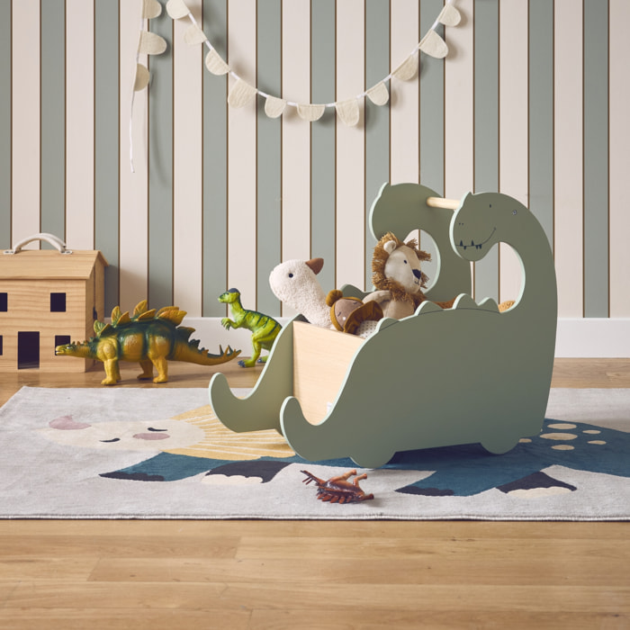 Coffre à jouets enfant avec roulettes forme dinosaure BRACHI