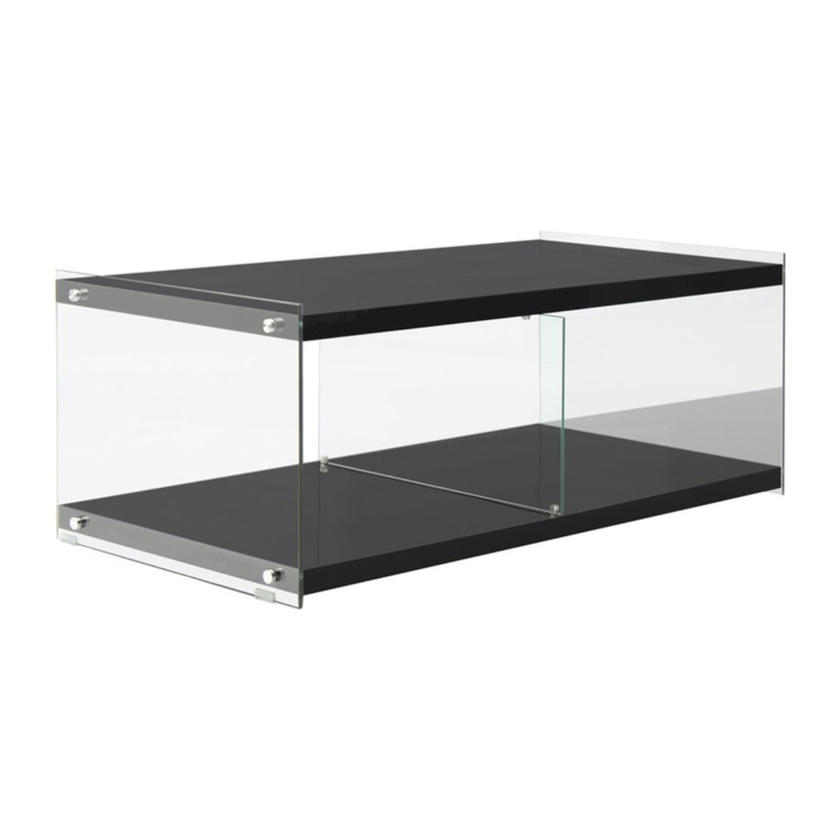 Mobile Porta TV Elementary in Vetro e MDF Nero