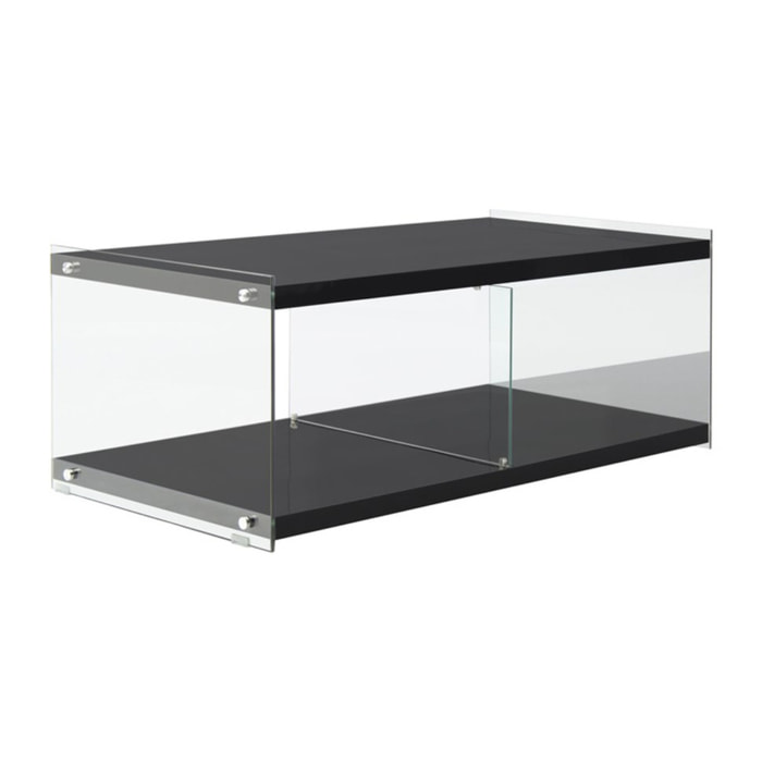 Mobile Porta TV Elementary in Vetro e MDF Nero