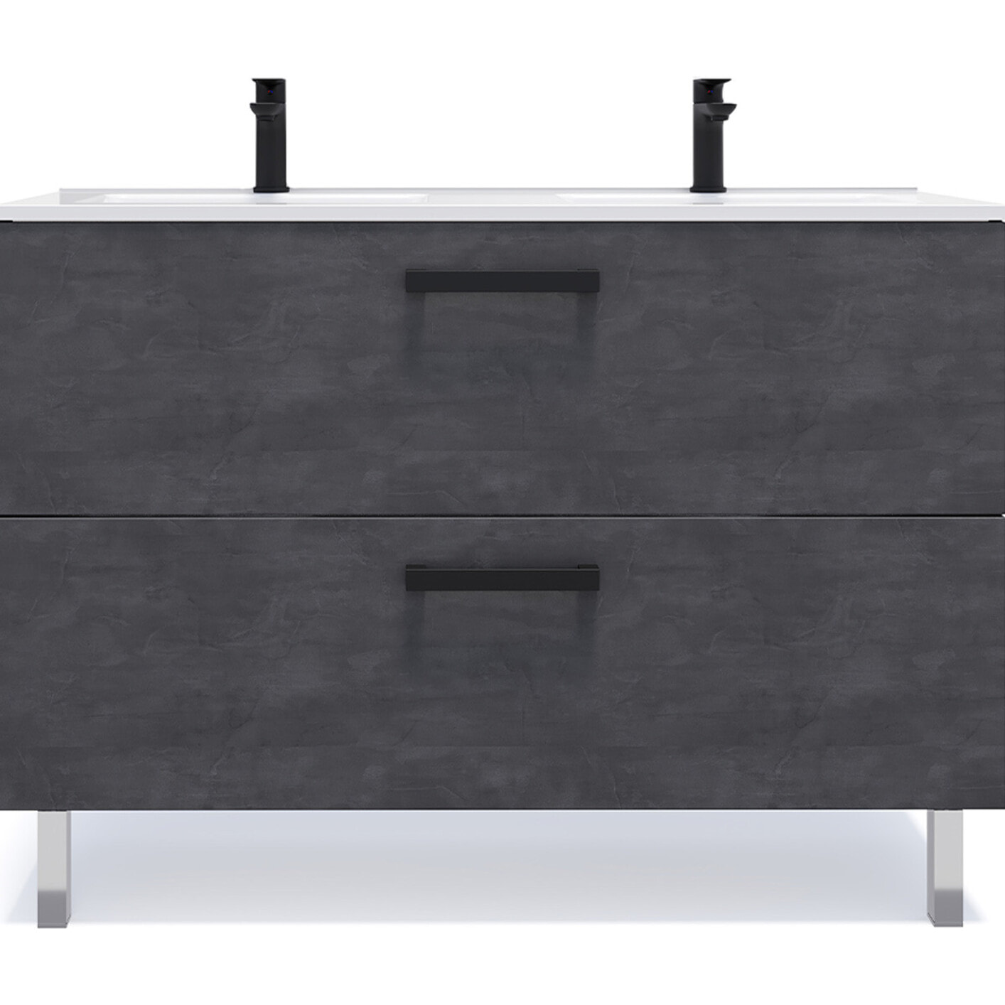 Meuble salle de bain double vasque 2 tiroirs - CHELSEA