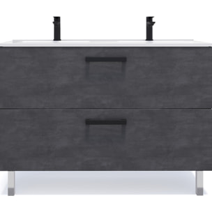 Meuble salle de bain double vasque 2 tiroirs - CHELSEA