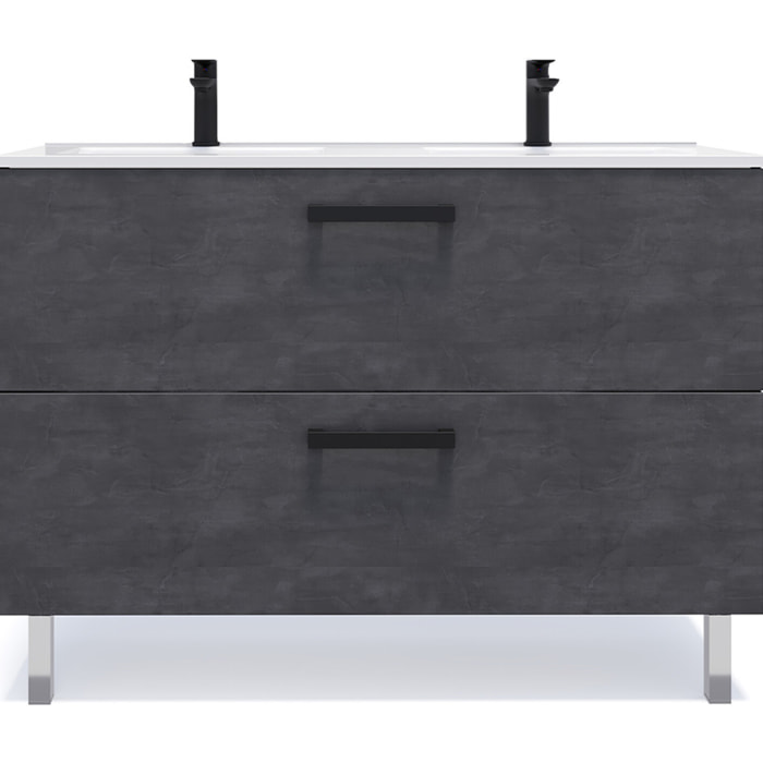 Meuble salle de bain double vasque 2 tiroirs - CHELSEA