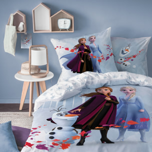 Parure de lit imprimée 100% coton, DISNEY HOME FROZEN TRIO