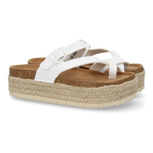 Sandalia plataforma cómoda mujer cierre hebilla