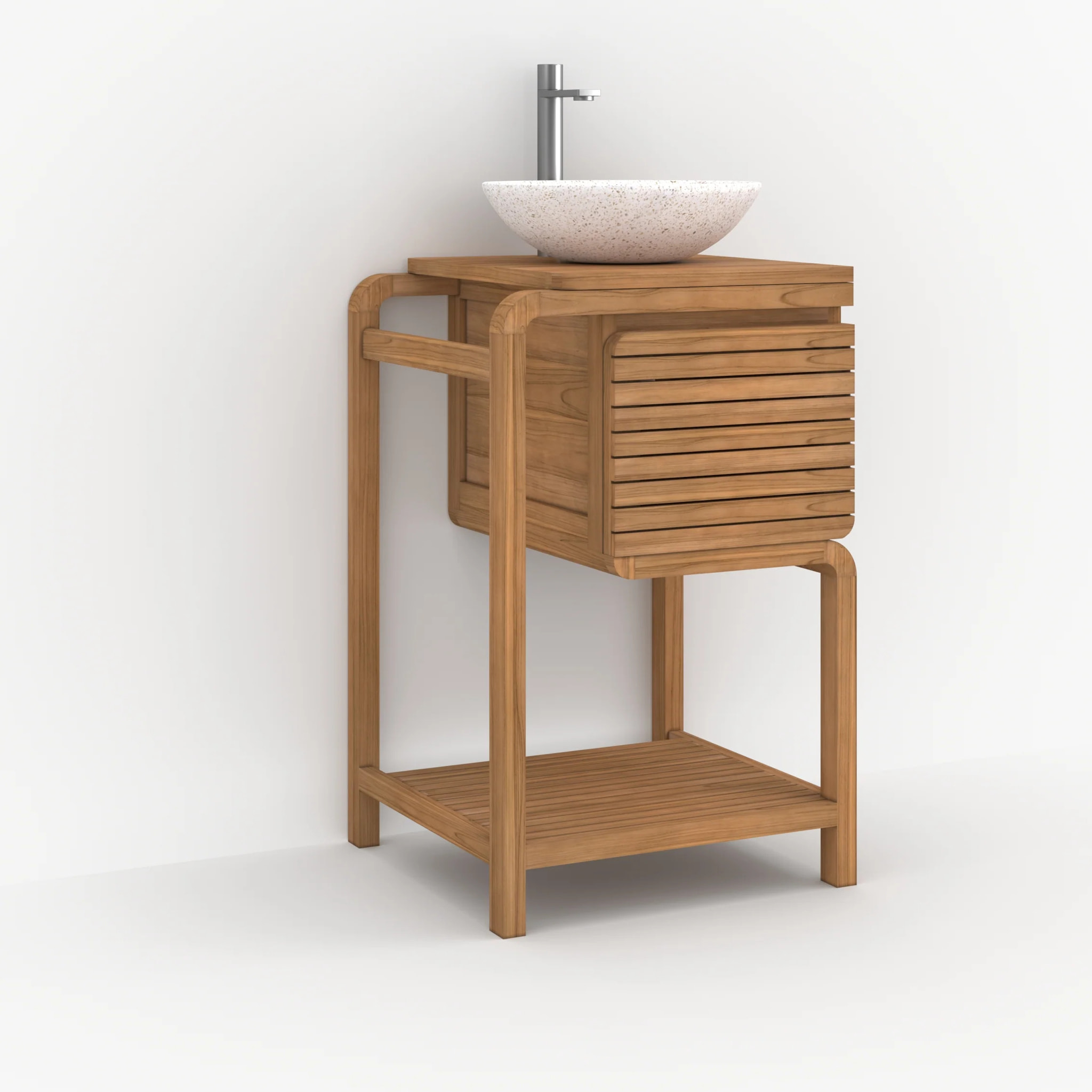 Meuble de salle de bain en bois de teck 50 cm - Lucette