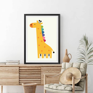 Affiche  girafe colorée Affiche seule