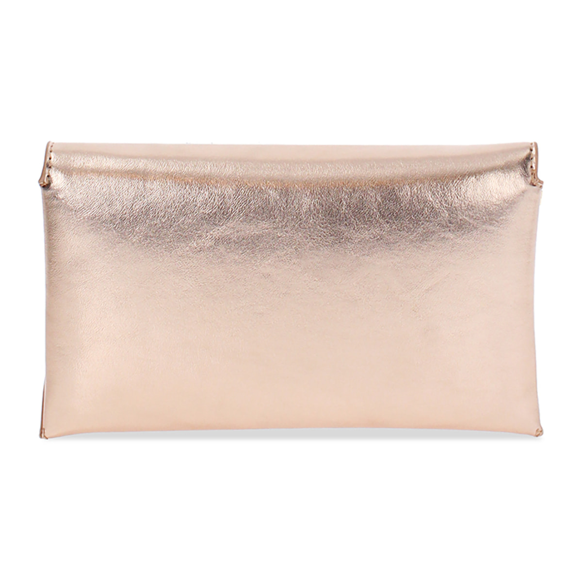 Pochette donna rosa oro in laminato con tracolla in pietre