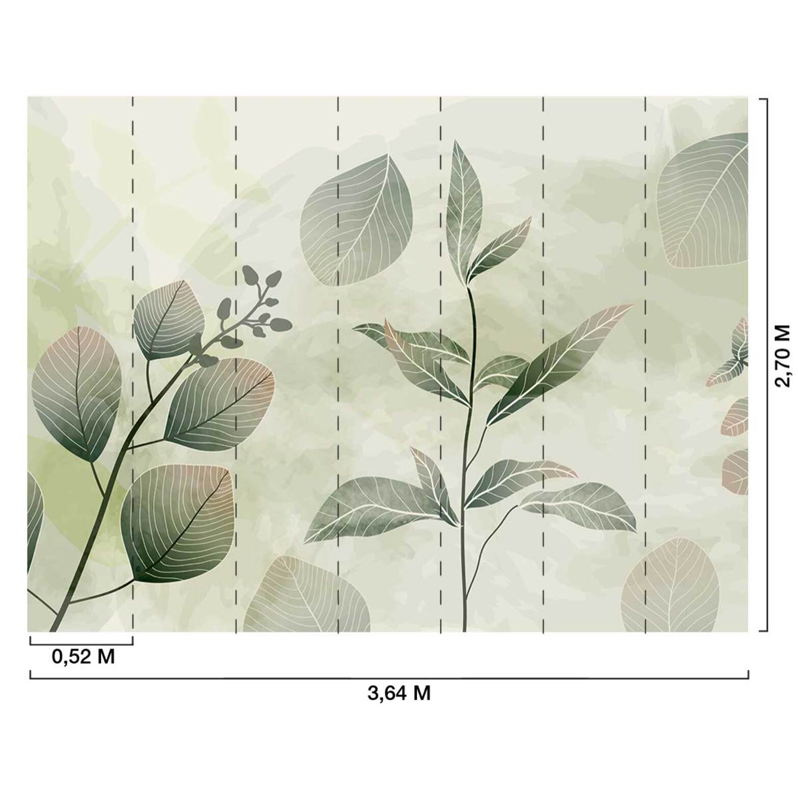 Papier peint panoramique Brume d’eucalyptus  Intissé