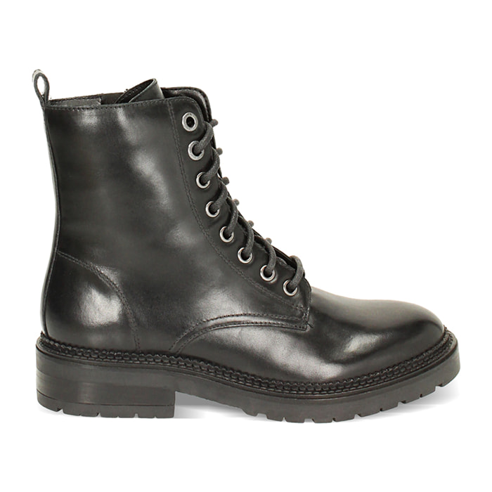 Bota negra de piel