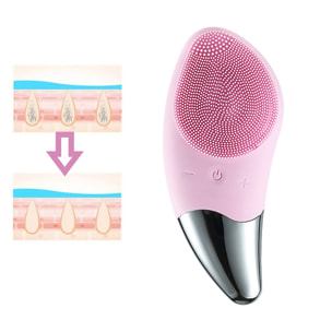 Spazzola per la pulizia del viso sonica in silicone con massaggio. Batteria ricaricabile.