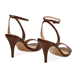 Sandalias marrones tacón 8,5 cm